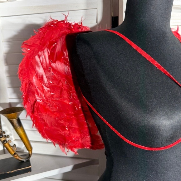 Feather Devil Angel Wings Costume Backpack Red One Size - Picture 3 of 5